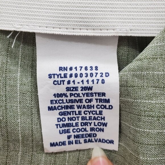 Briggs New York Vintage Mint Green Pinstripe Academia Pencil Skirt‎ Plus 20W - Picture 4 of 7